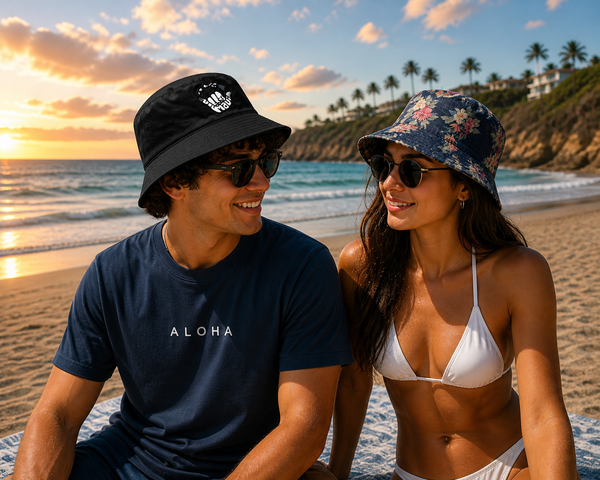 FLORAL MAUI SHAKA BUCKET HAT (REVERSIBLE)