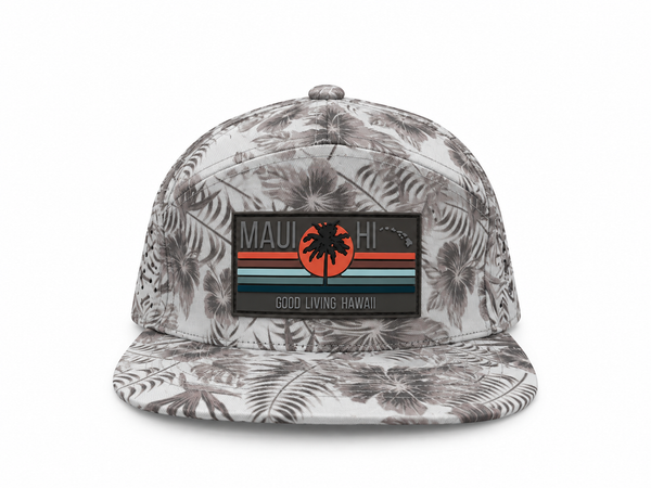 7 PANEL MAUI/HI QUICK DRY HYDRO CAP 50th STATE WHITE