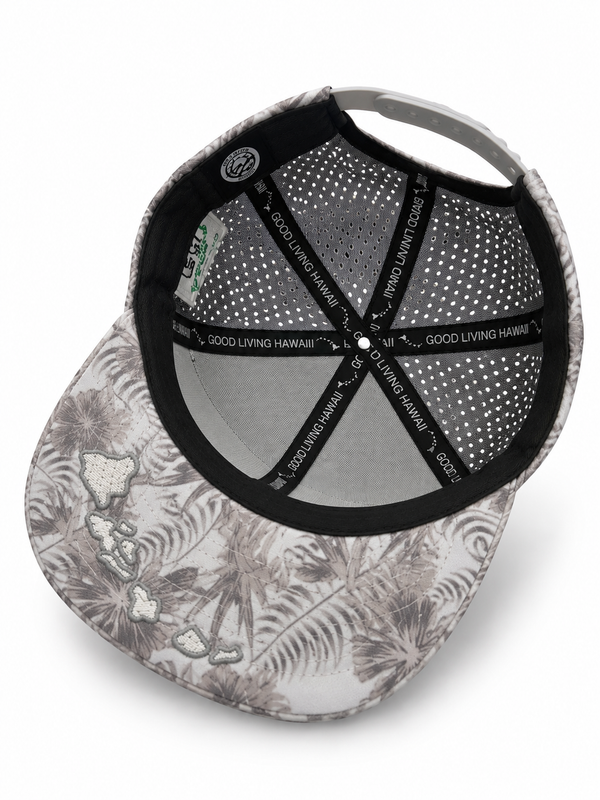 7 PANEL MAUI/HI QUICK DRY HYDRO CAP 50th STATE WHITE