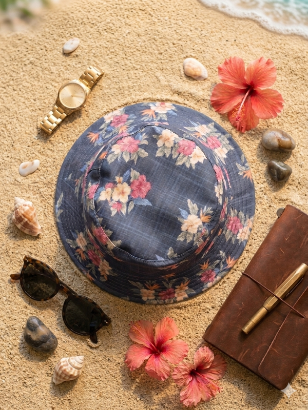 FLORAL MAUI SHAKA BUCKET HAT (REVERSIBLE)