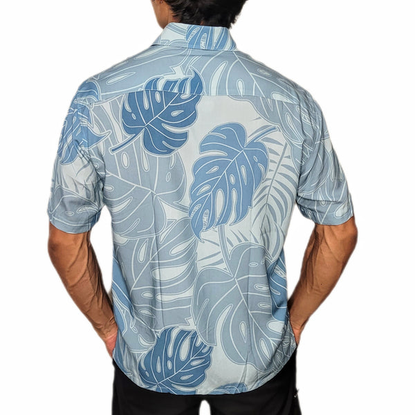 Aloha Shirt (Blue Monstera)