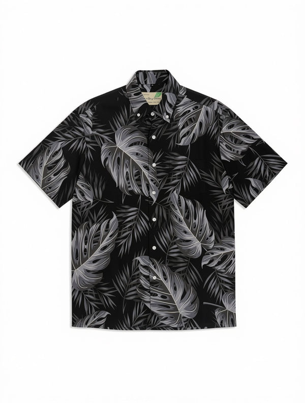 ALOHA SHIRT / BLACK MONSTERA
