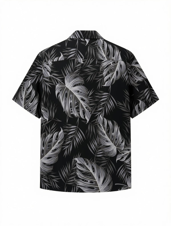 ALOHA SHIRT / BLACK MONSTERA