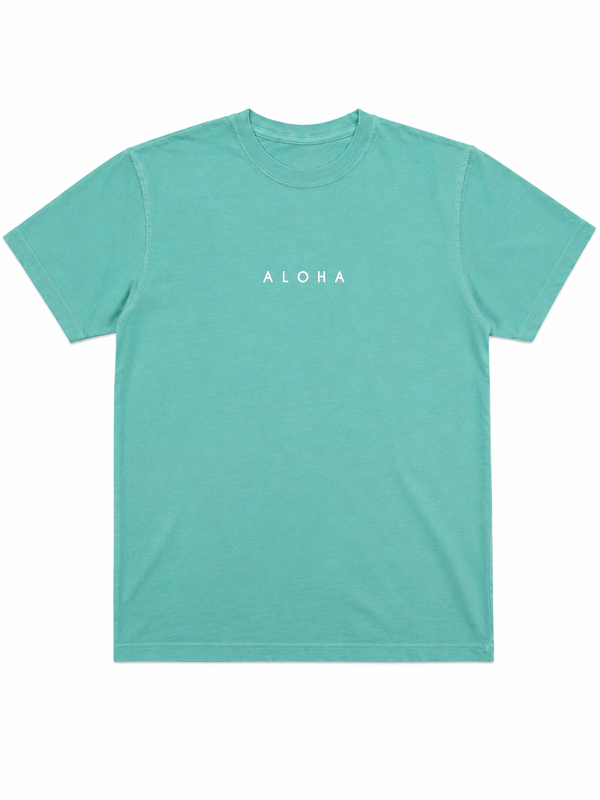 ALOHA GARMENT DYED TEE MINT GREEN