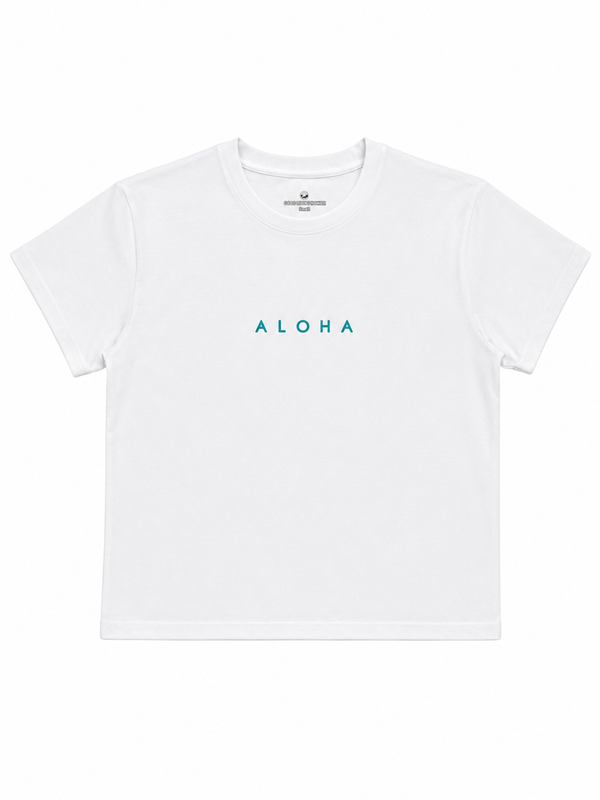 MINI ALOHA CROP TOP WHITE