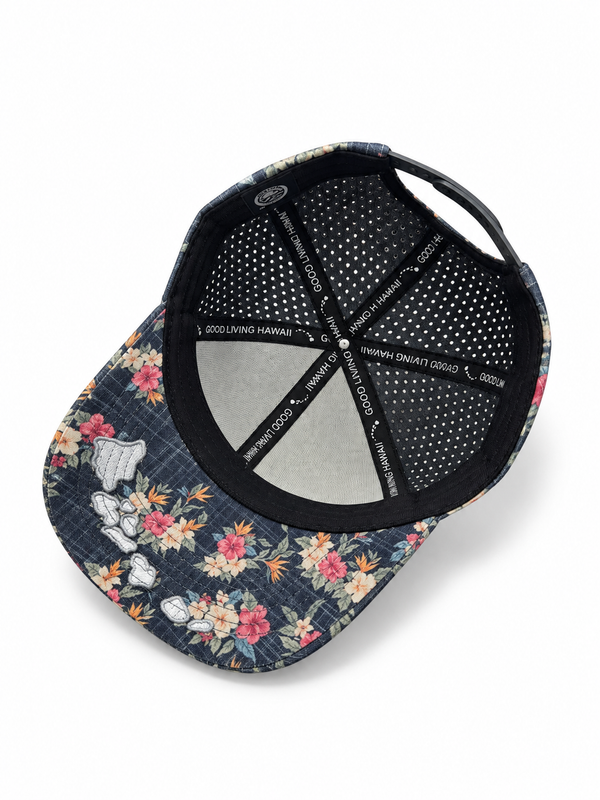 State of Maui Aloha Floral Quick-Dry Cap – Navy