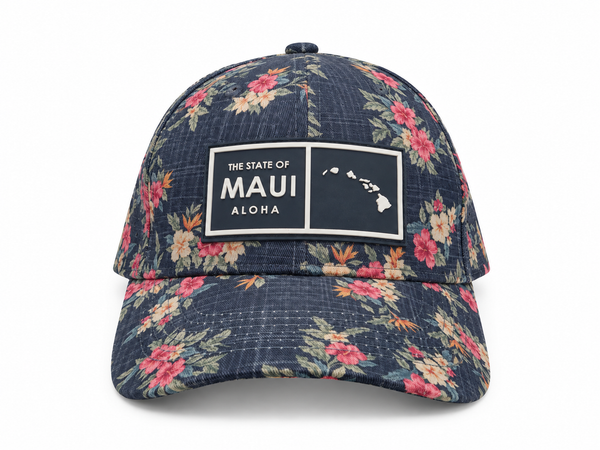 State of Maui Aloha Floral Quick-Dry Cap – Navy