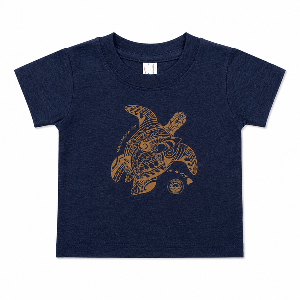 TURTLE X SHARK INFANT SLEEVE SHIRT HEATHER BLUE