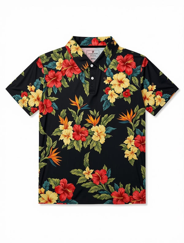 UPF 50+ PERFORMANCE POLO SHIRT FLORAL