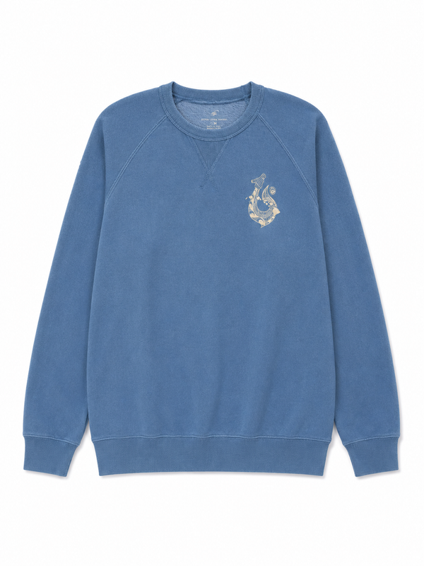 SHARK X HOOK FRENCH TERRY SWEATER (UNISEX) DENIM BLUE