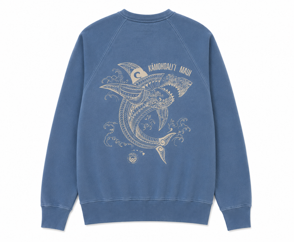 SHARK X HOOK FRENCH TERRY SWEATER (UNISEX) DENIM BLUE