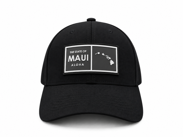 STATE OF ALOHA MAUI PERFORMANCE CAP - BLACK