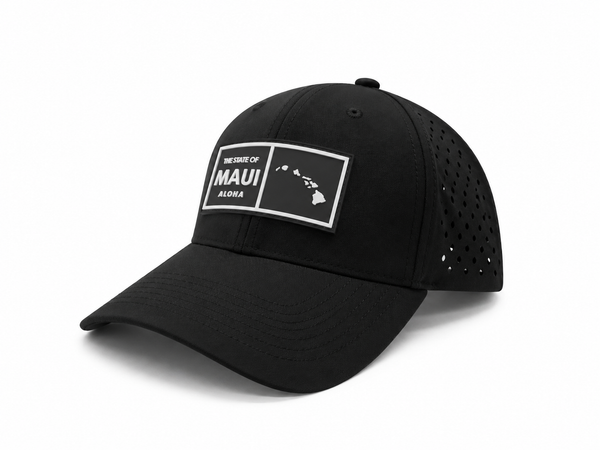 STATE OF ALOHA MAUI PERFORMANCE CAP - BLACK