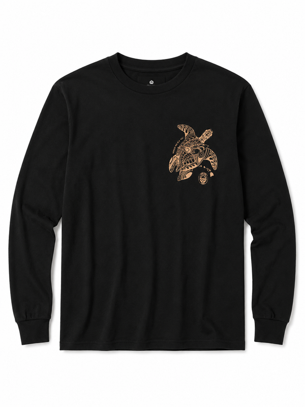 TURTLE X MAUI HOOK LONG SLEEVE SHIRT BLACK