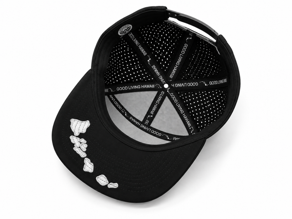 Maui HI Retro Sunset Quick-Dry Cap – Black
