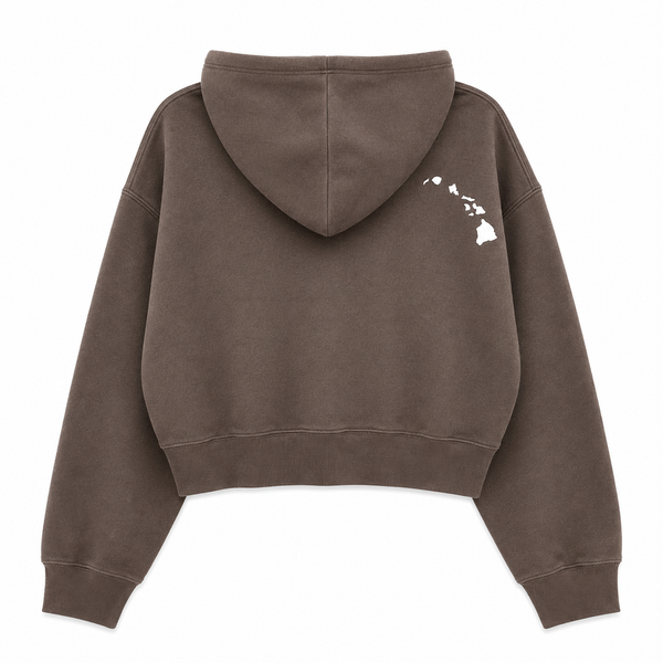MAUI / HIBISCUS CROPPED ZIPUP BROWN