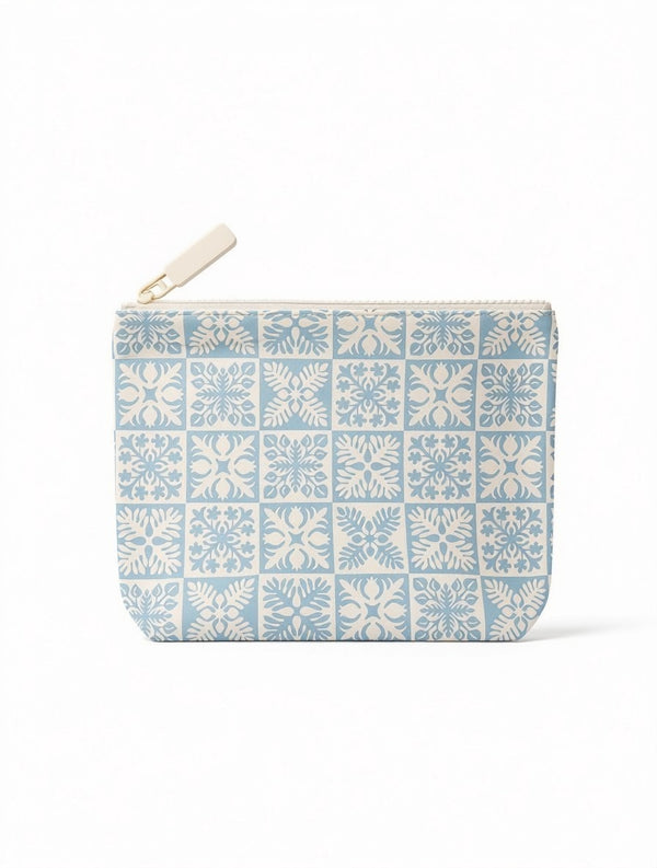 TYVEK POUCH HAWAII QUILT BLUE SMALL