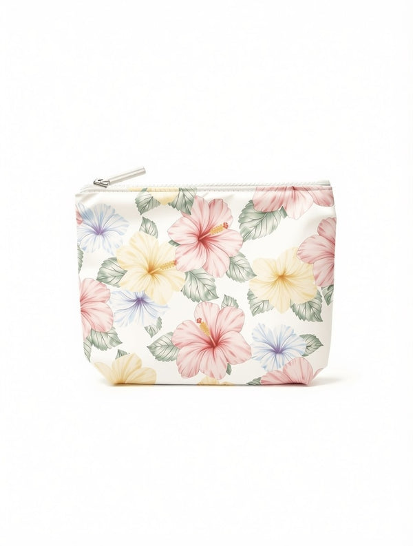 TYVEK POUCH WHITE / HIBISCUS SMALL