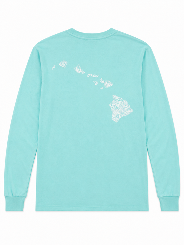 STATE OF ALOHA LONG SLEEVE SHIRT MINT GREEN