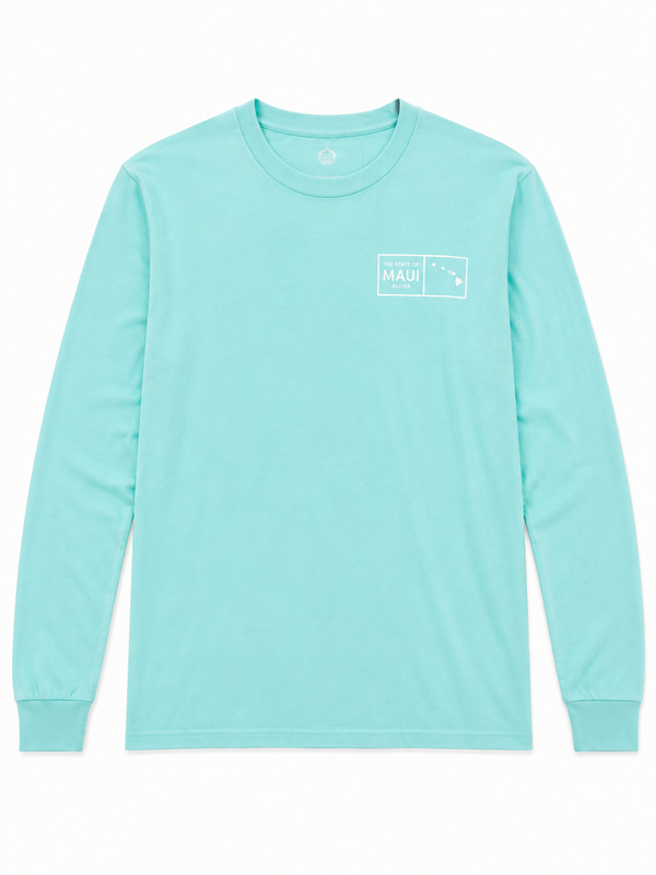 STATE OF ALOHA LONG SLEEVE SHIRT MINT GREEN