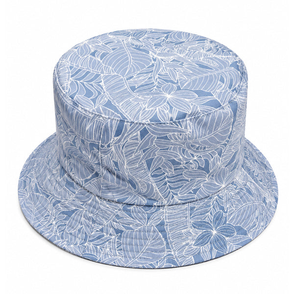 FLORAL BLUE MAUI SHAKA BUCKET HAT (REVERSIBLE)