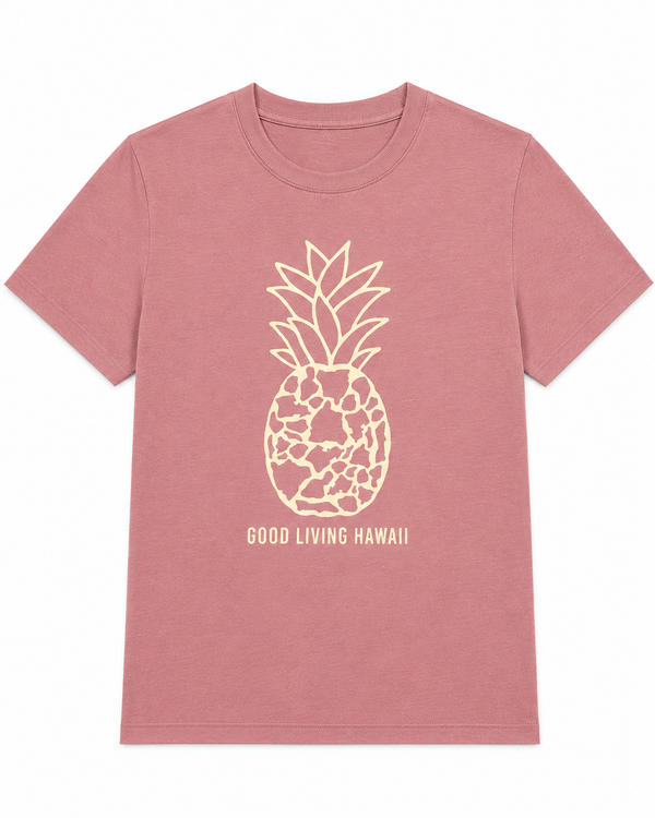 PINEAPPLE  ×  HAWAII ISLANDS  SHORT SLEEVE SHIRT DUSTY ROSE