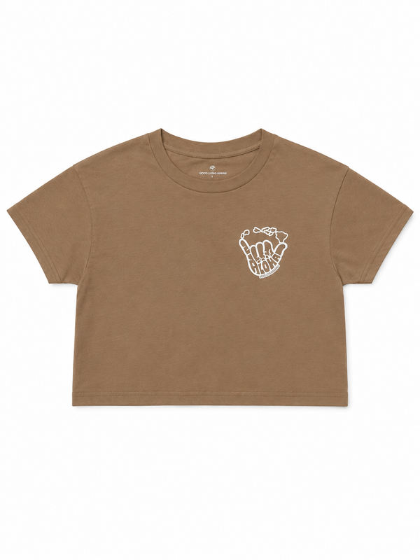 SHAKA MAUI CROP TOP BROWN