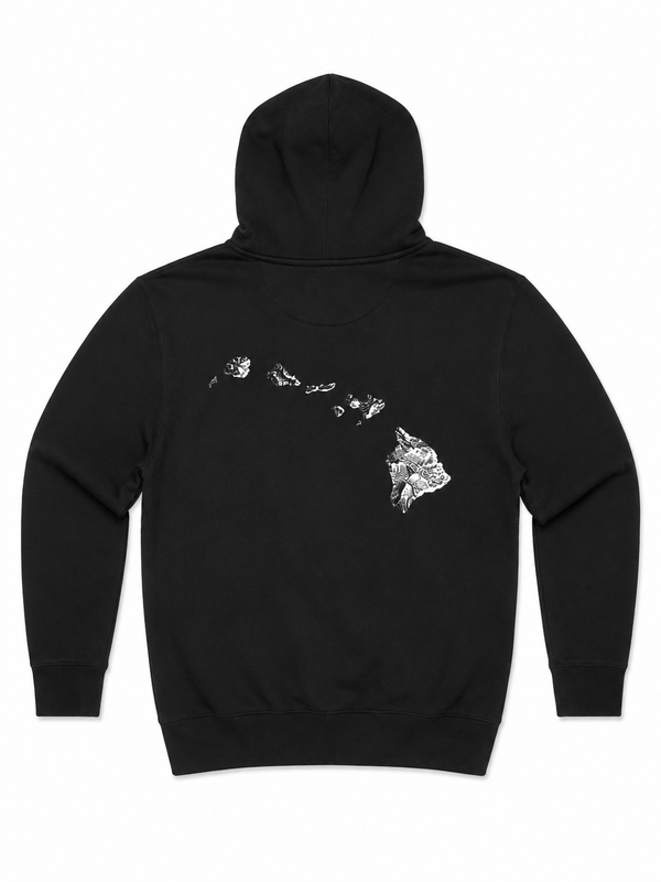 MAUI SHAKA UNISEX PREMIUM PULLOVER HOODIE BLACK