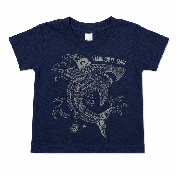 SHARK INFANT SLEEVE SHIRT HEATHER BLUE