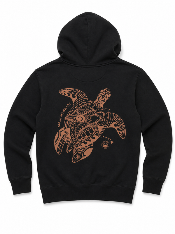 MAUI TURTLE X SHAKA UNISEX PREMIUM PULLOVER HOODIE BLACK